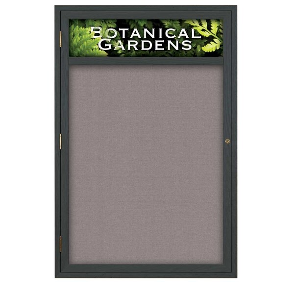 Sliding Glass Door Radius Letterboard, Hdr, 96"x48", Bronze/Grey